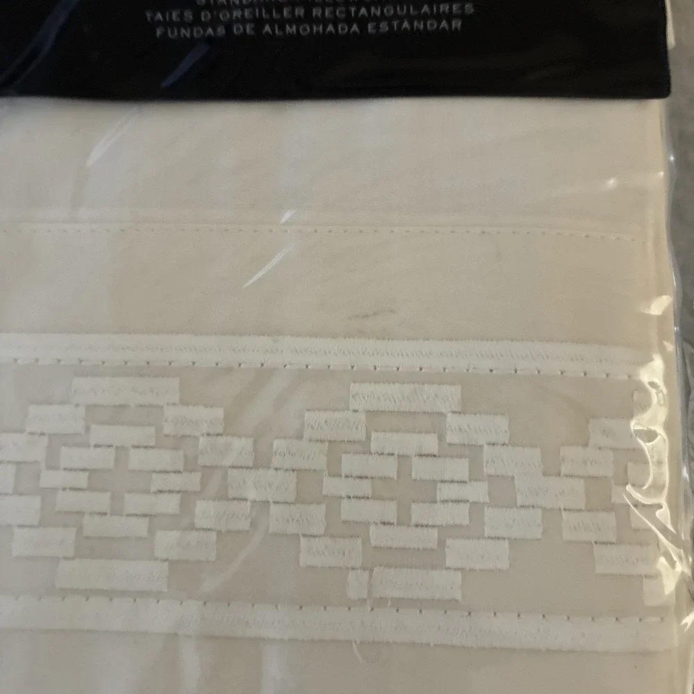 LAUREN RALPH LAUREN Mason Embroidered Pillowcases Pair Standard Cream 4 Included